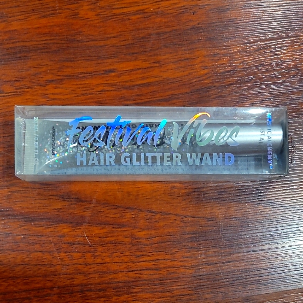 Festival Vibes Hair Glitter Wand - Silver